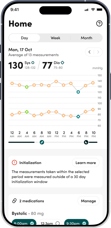 The Hilo app as inherited — clinical chart view with no narrative layer